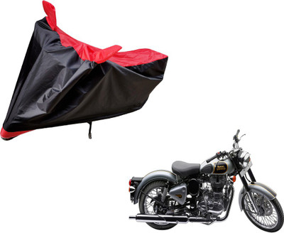 Auto Hub Two Wheeler Cover for Royal Enfield(Classic 500, Black, Red)