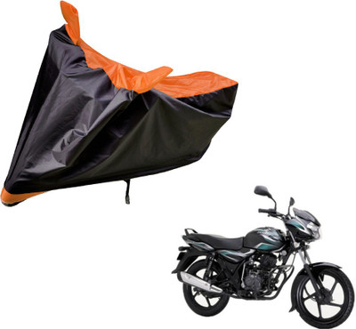 Amanzo Two Wheeler Cover for Bajaj(Discover 100 DTS-i, Black, Orange)
