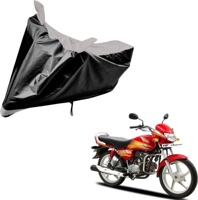 Amanzo Two Wheeler Cover for Hero(HF Deluxe, Black, Silver)