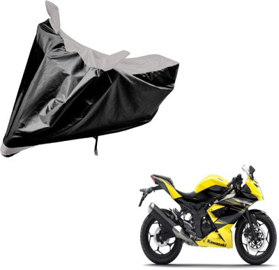 Amanzo Two Wheeler Cover for Kawasaki(Ninja, Black, Silver)