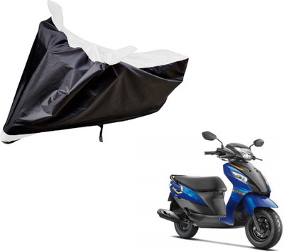 Auto Hub Two Wheeler Cover for Suzuki(Let's, Black, White)