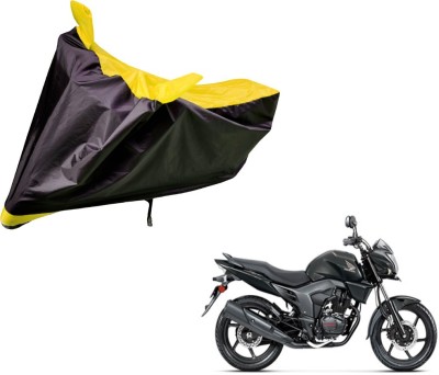 Auto Hub Two Wheeler Cover for Honda(CB Trigger, Black, Yellow)