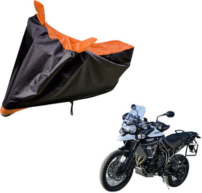 Amanzo Two Wheeler Cover for Triumph(Tiger 800 XCA, Black, Orange)