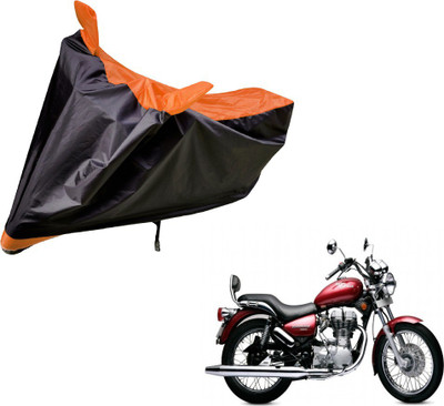Auto Hub Two Wheeler Cover for Royal Enfield(Twin spark, Black, Orange)