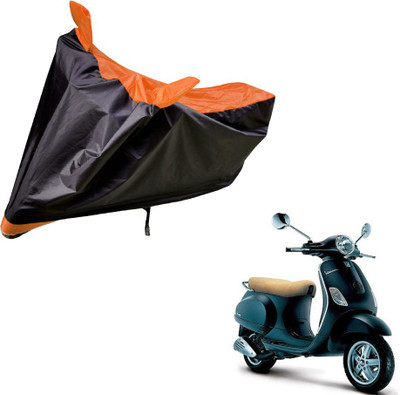 Amanzo Two Wheeler Cover for Piaggio(Vespa, Black, Orange)