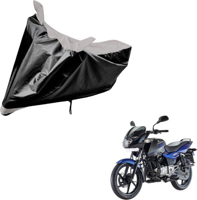 Amanzo Two Wheeler Cover for Bajaj(Pulsar 150 DTS-i, Black, Silver)