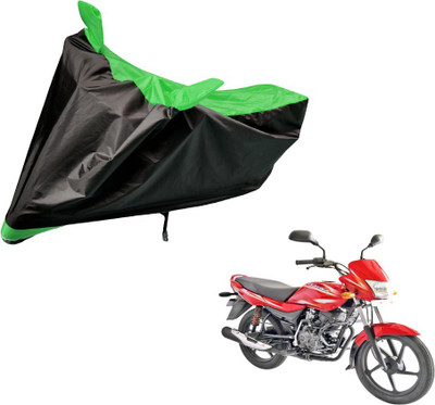 Auto Hub Two Wheeler Cover for Bajaj(Platina 100 DTS-i, Black, Green)
