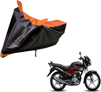 Auto Hub Two Wheeler Cover for Yamaha(YBR 125, Black, Orange)