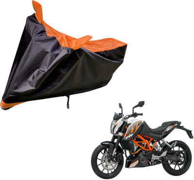 Auto Hub Two Wheeler Cover for KTM(Duke 390, Black, Orange)