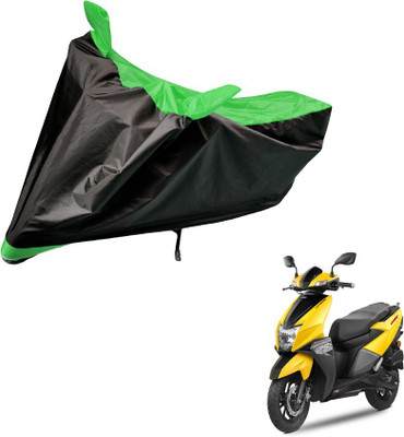Auto Hub Two Wheeler Cover for TVS(NTORQ, Black, Green)