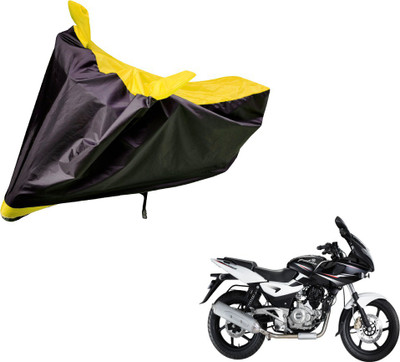 Auto Hub Two Wheeler Cover for Bajaj(Pulsar 220 DTS-i, Black, Yellow)