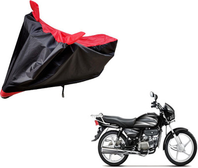 Auto Hub Two Wheeler Cover for Hero(Splendor Plus, Black, Red)