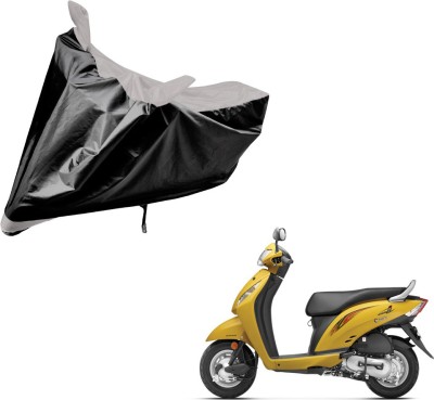 Auto Hub Two Wheeler Cover for Honda(Activa i, Black, Silver)