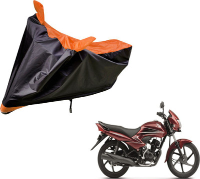Auto Hub Two Wheeler Cover for Honda(Dream Yuga, Black, Orange)