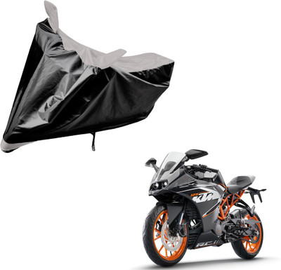 Auto Hub Two Wheeler Cover for KTM(RC 390, Black, Silver)