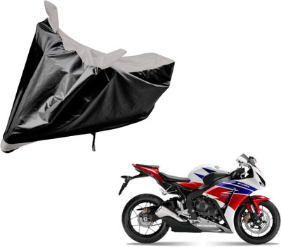 Auto Hub Two Wheeler Cover for Honda(CBR 1000RR, Black, Silver)