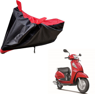 Auto Hub Two Wheeler Cover for Suzuki(Access SE, Black, Red)