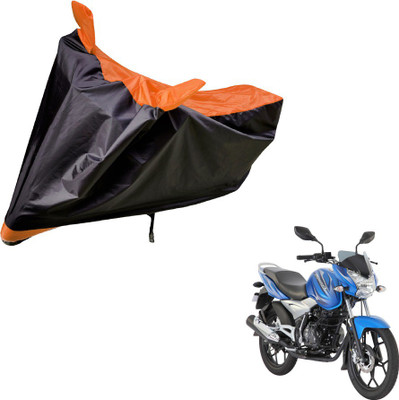 Auto Hub Two Wheeler Cover for Bajaj(Discover 125 DTS-i, Black, Orange)