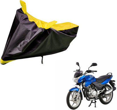 Auto Hub Two Wheeler Cover for Bajaj(Discover 150 s, Black, Yellow)