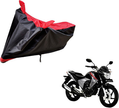 Auto Hub Two Wheeler Cover for Honda(Unicorn Dazzler, Black, Red)