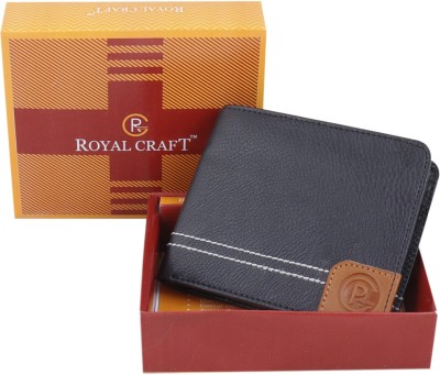 Royal Craft Men Black Artificial Leather Wallet(3 Card Slots)