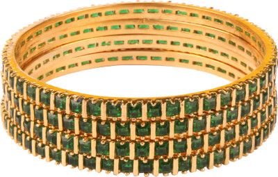 Shiv Jewels Alloy Cubic Zirconia Gold-plated Bangle Set(Pack of 4)