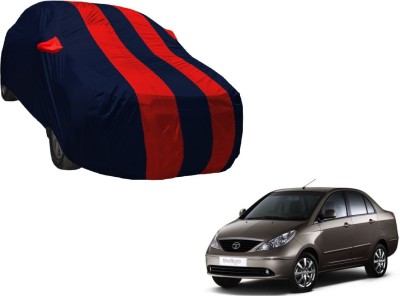 Auto Hub Car Cover For Tata Indigo CS (With Mirror Pockets)(Black, Red)