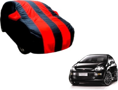 Flipkart SmartBuy Car Cover For Fiat Punto Evo (With Mirror Pockets)(Black, Red)