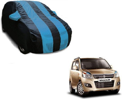 Flipkart SmartBuy Car Cover For Maruti Suzuki WagonR (With Mirror Pockets)(Black, Blue)
