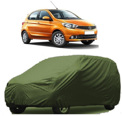 SHT Car Cover For Tata Tiago (Without Mirror Pockets)(Green)