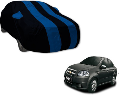 Auto Hub Car Cover For Chevrolet Aveo (With Mirror Pockets)(Black, Blue)