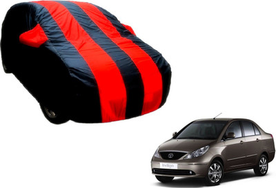 Flipkart SmartBuy Car Cover For Tata Indigo CS (With Mirror Pockets)(Black, Red)