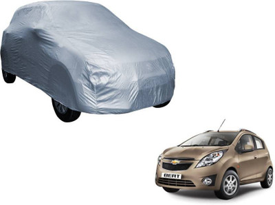AutoRetail Car Cover For Chevrolet Beat (Without Mirror Pockets)(Silver)