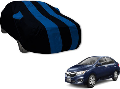 Auto Hub Car Cover For Honda City (With Mirror Pockets)(Black, Blue)