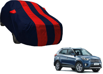 Auto Hub Car Cover For Hyundai Creta (With Mirror Pockets)(Black, Red)