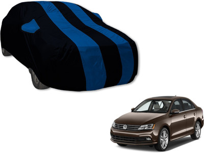 Auto Hub Car Cover For Volkswagen Jetta (With Mirror Pockets)(Black, Blue)