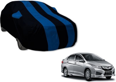 Auto Hub Car Cover For Honda City (With Mirror Pockets)(Black, Blue)