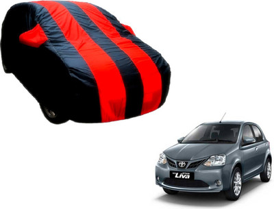 Flipkart SmartBuy Car Cover For Toyota Etios Liva (With Mirror Pockets)(Black, Red)