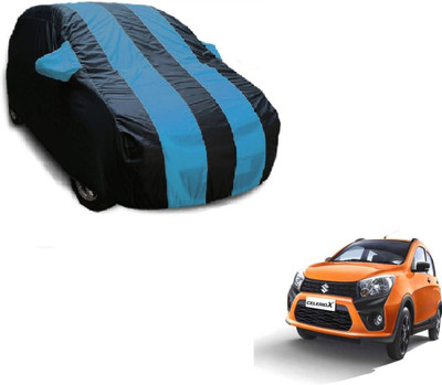 Flipkart SmartBuy Car Cover For Maruti Suzuki Celerio (With Mirror Pockets)(Black, Blue)