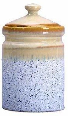 caffeine Ceramic Pickle Jar  - 700 ml(Beige, White)