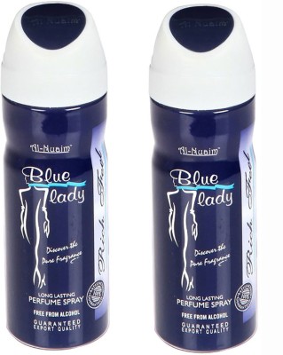 Al Nuaim Blue Lady(Pack of 2) Body Spray  -  For Women(400 ml, Pack of 2)