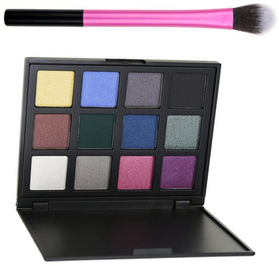 Futaba Silky Powder Eyeshadow Palette With Brush-12 Colors-Tropical Zone 120 g(Multicolour)