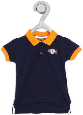 Gini Jony Boys Solid Pure Cotton T ShirtDark Blue Pack of 1