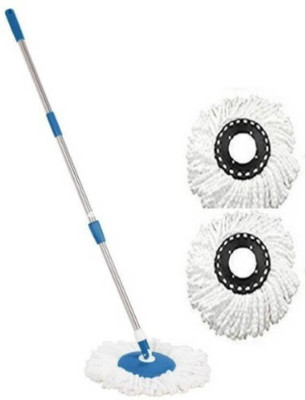 ROBMOB Mop Stick , Mop Rod 360 Degree Rotating Wet & Dry Mop String Mop(Blue)