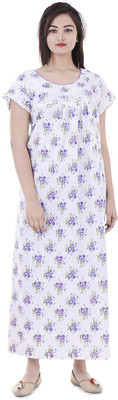 Apratim Women Nighty(White, Purple, Light Green)