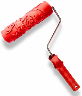 Decor now DNROLLER08-3 Decor now Imported Peony Pattern Rubber Paint Roller with Handle (7 inch) Paint Roller(Pack of 1)