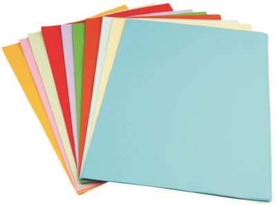 NOZOMI Craft Paper Board (100 sheets - Multi Colours) UnRuled A4 2 gsm Coloured Paper(Set of 100, Multicolor)