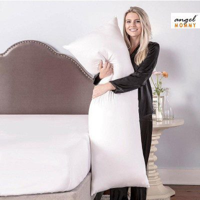 Angel Mommy Microfibre SOLID Body Pillow Pack of 1(White)