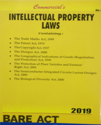 Intellectual Property Laws - Bare Act English 2019 Edition(Paperback, Commercial)