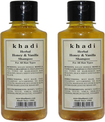 KHADI Herbal Honey & Vanilla Shampoo (Pack of 2)(420 ml)